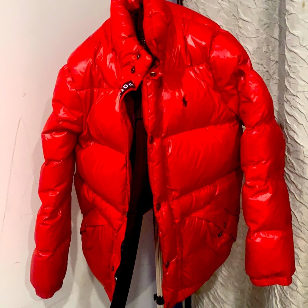 Red polo puffer coat. 18-20 big boys.